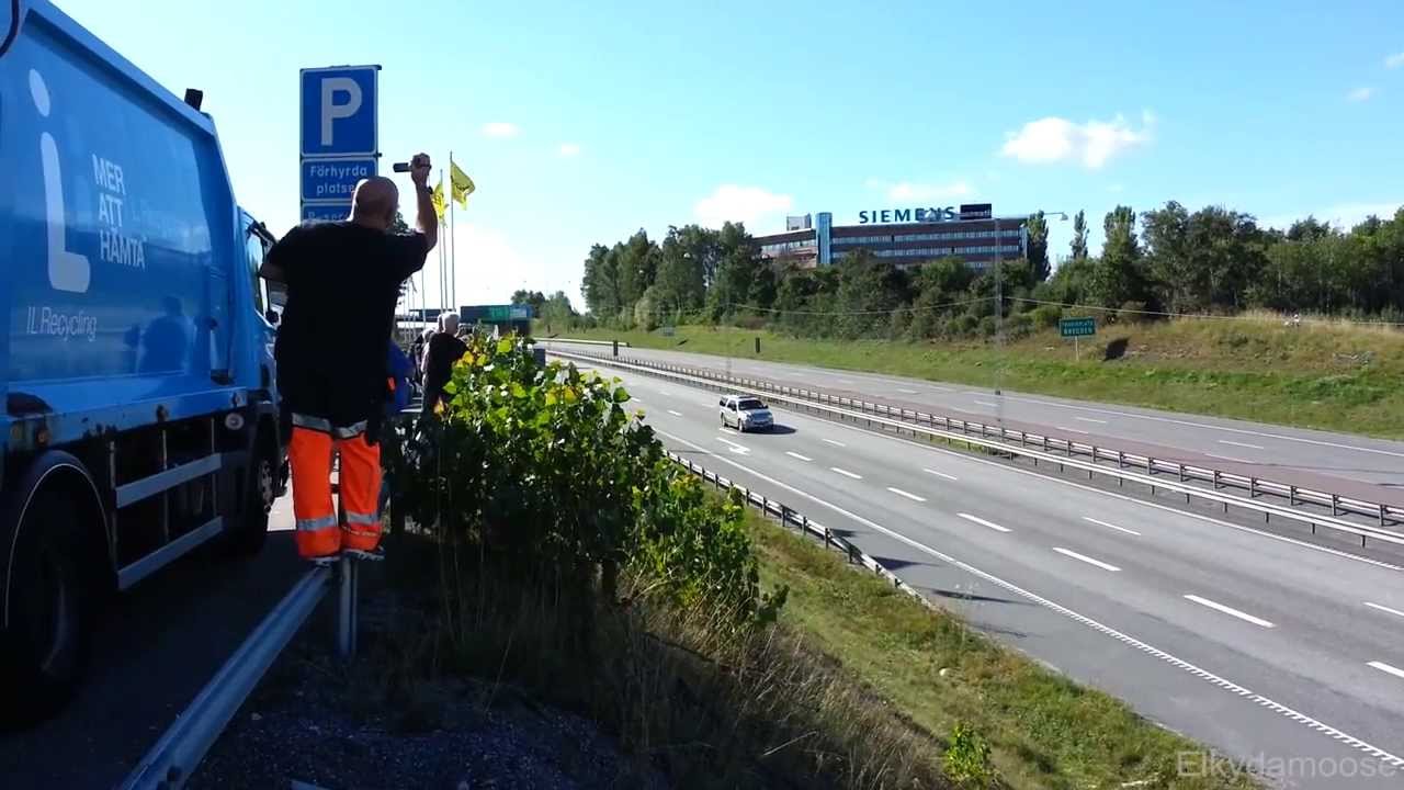 President Obama's motorcade in Sweden.