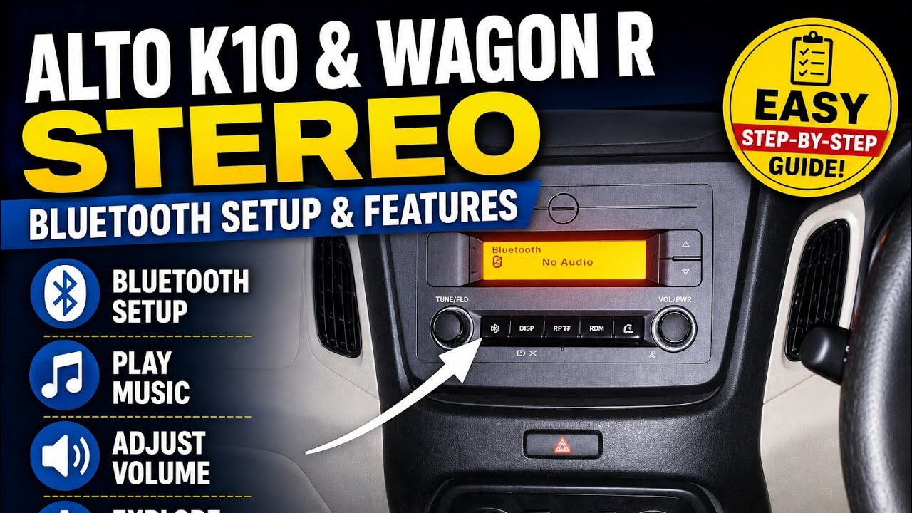 How to use wagon r music system | All features explained | Bluetooth connection problem