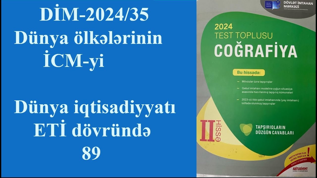 DİM 2024 35 Dünya ölkələrinin İCM yi Dünya iqtisadiyyatı ETİ dövründə 89