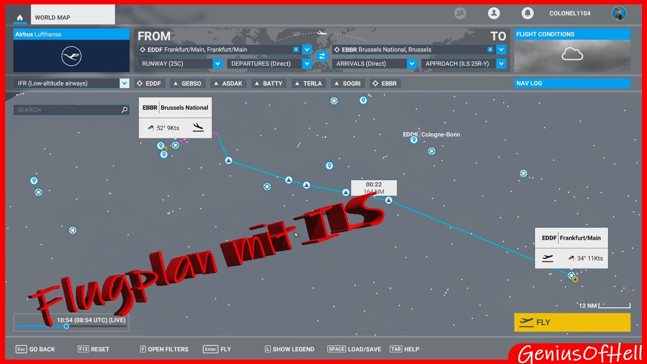 Tutorial f&uuml;r Einsteiger: MSFS Flugplan mit ILS Unterst&uuml;tzung