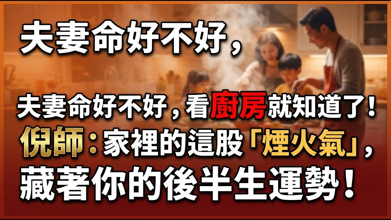 夫妻命好不好，看廚房就知道了！倪師：家裡的這股「煙火氣」，藏著你的後半生運勢！ #夫妻之道 #倪海廈 #家庭風水 #能量場 #家和萬事興 #處世智慧 #中醫養生 #改運