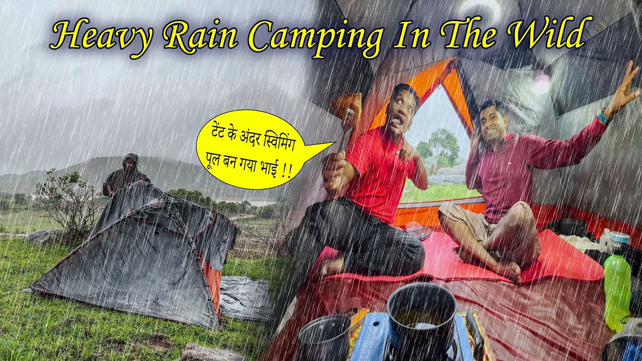 Camping In Heaviest Rain Storm At Wild Natural Place | Swimming Pool Inside Tent | Cozy Rain Tent