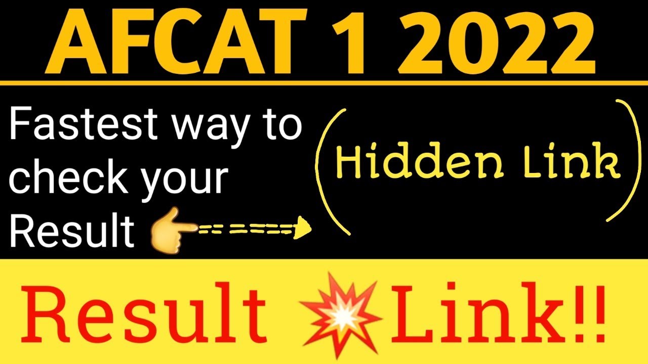 AFCAT 1 2022 Result Link | Afcat result 2022