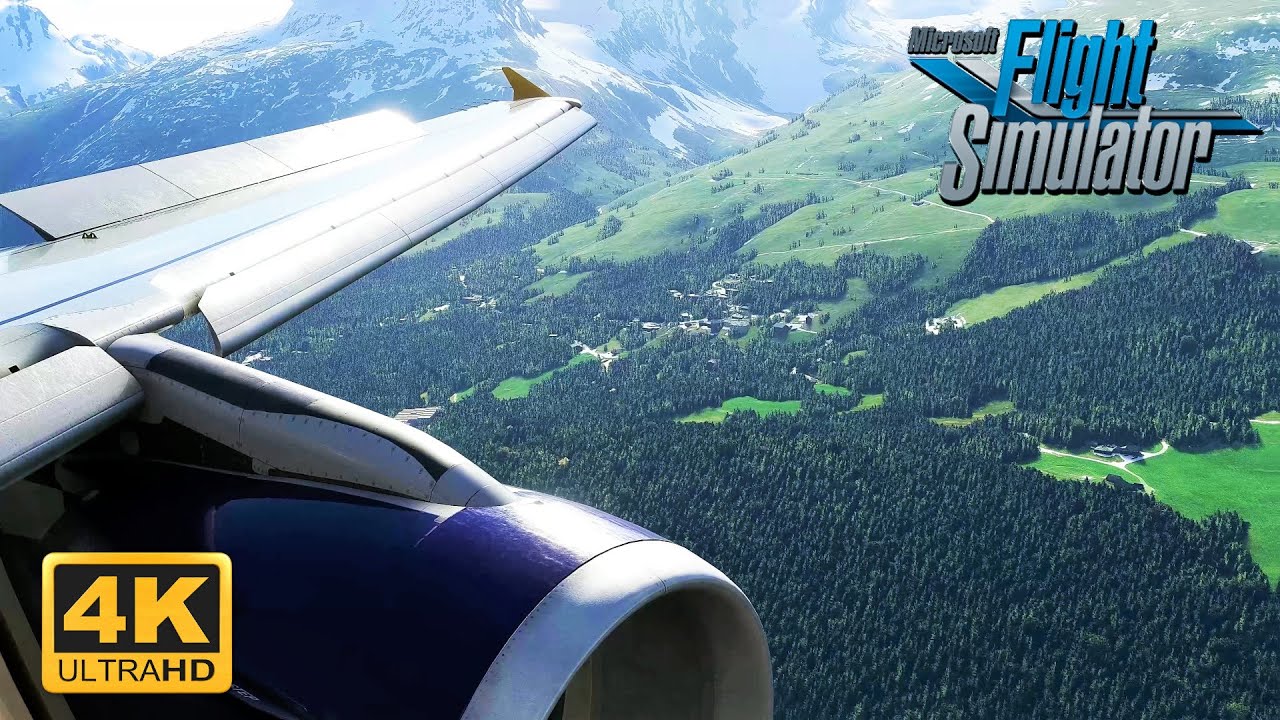 4K | Microsoft Flight Simulator 2020 | ULTRA REALISM | A320 | Scenic Landing At Samedan Airport