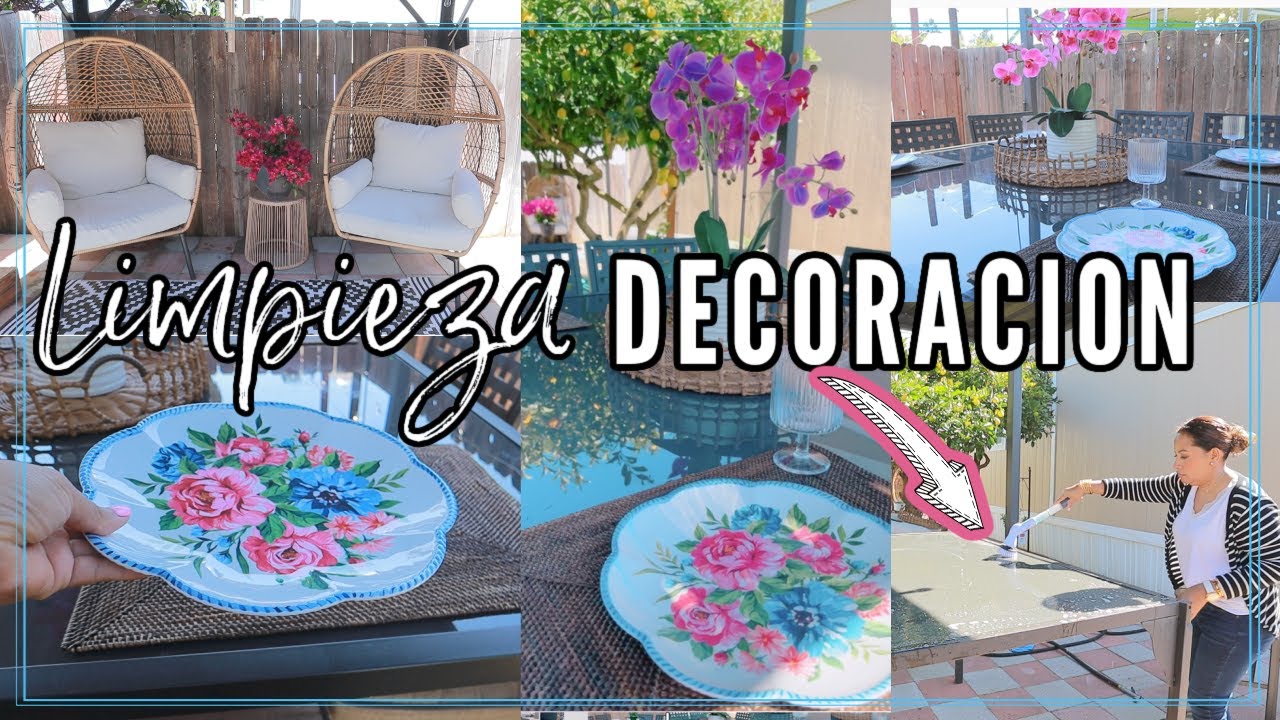 LIMPIEZA Y DECORACION DE MI PATIO 🌿| DECORACION Y NUEVAS LUCES PARA EL PATIO 😍🌿