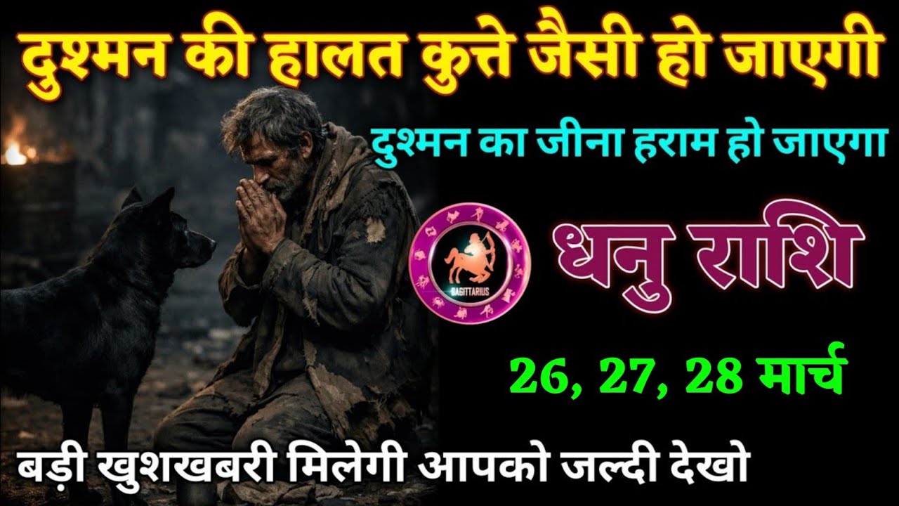 धनु राशि वालों दुश्मन की हालत कुत्ते से भी बत्तर हो जाएगी बड़ी खुशखबरी मिलेगी। Dhanu Rashi