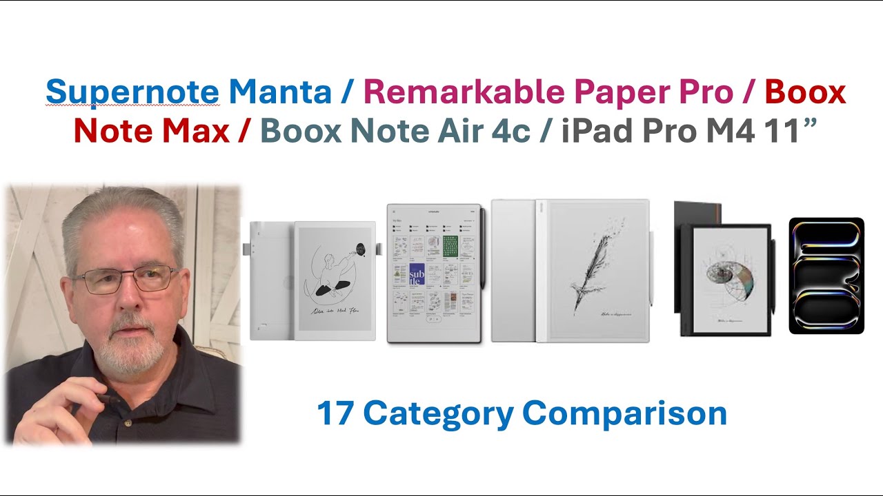 Supernote v Remarkable v Boox Note Max & Note Air 4C v iPad Pro