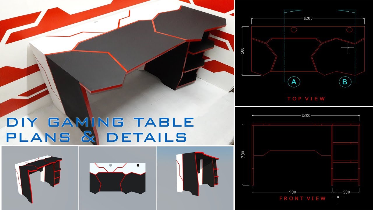 DIY Gaming Desk Using Basic Tools + Plans and Details