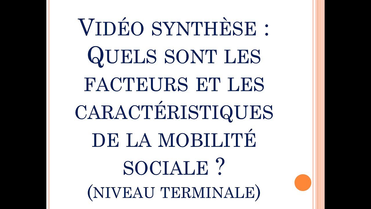 SES - Vidéo synthèse du chapitre 