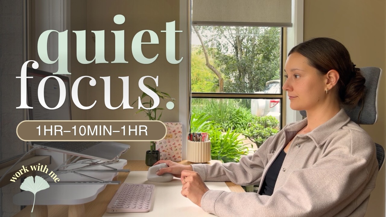Work With Me | 2 Hour Calm Productivity Session With LoFi Music | 1hr-10min-1hr