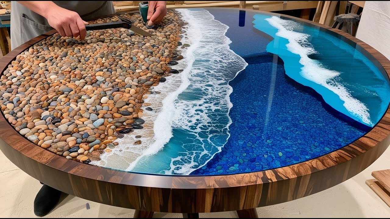 Can't Miss - A Miniature Beach Combined From Wood, Epoxy Glue And White Sand With Perfect Beauty