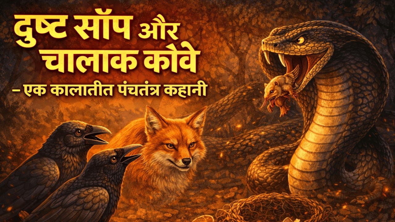 दुष्ट साँप और चालाक कौवे - एक कालातीत पंचतंत्र कहानी | Bedtime stories with moral|