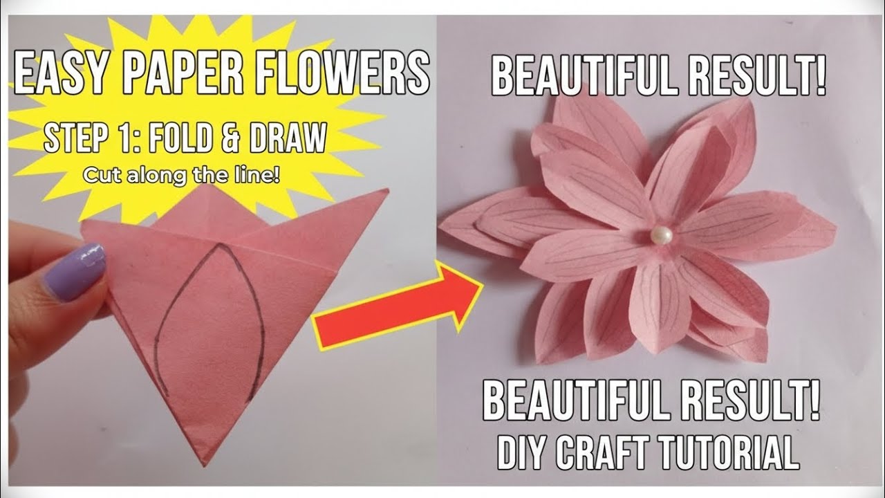 How To Make Paper flower/ Beautiful Paper  Flower Making Idea/ Diy Paper  Flower