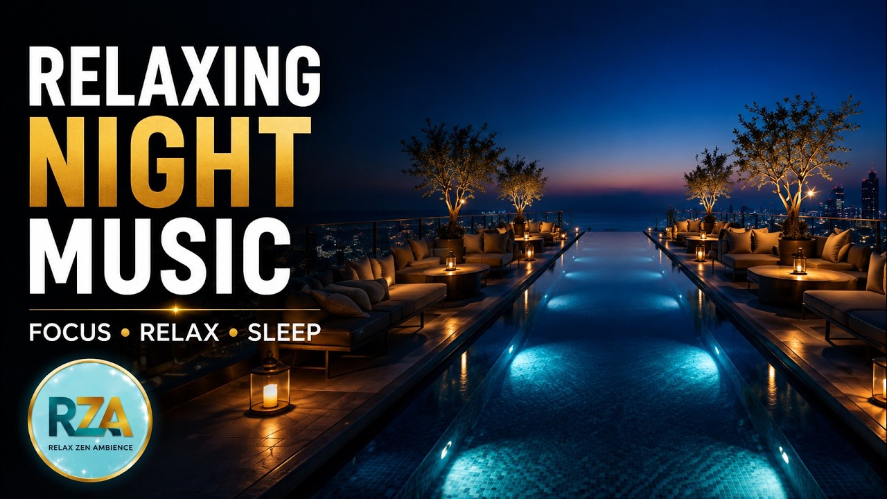 Infinity Pool Ambience at Night 4K | 70 Minutes Luxury Calm Atmosphere &ndash; RZA