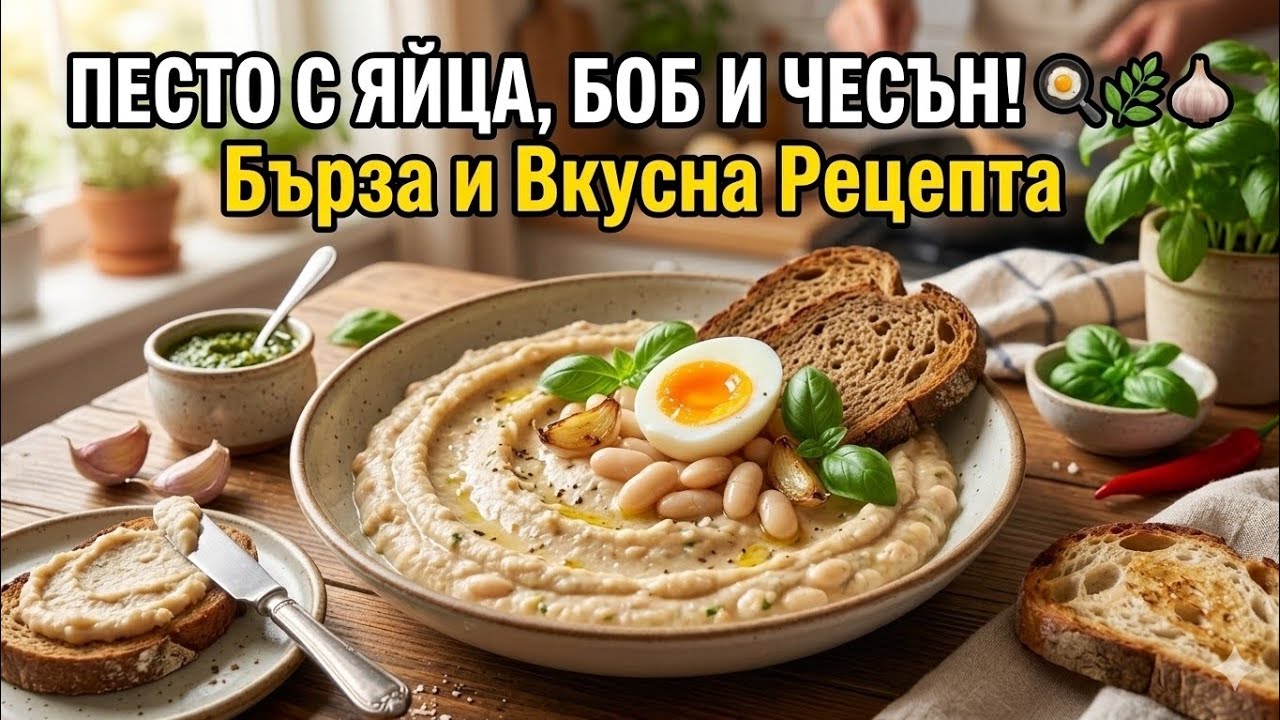 Домашен пастет от боб, яйца и чесън 