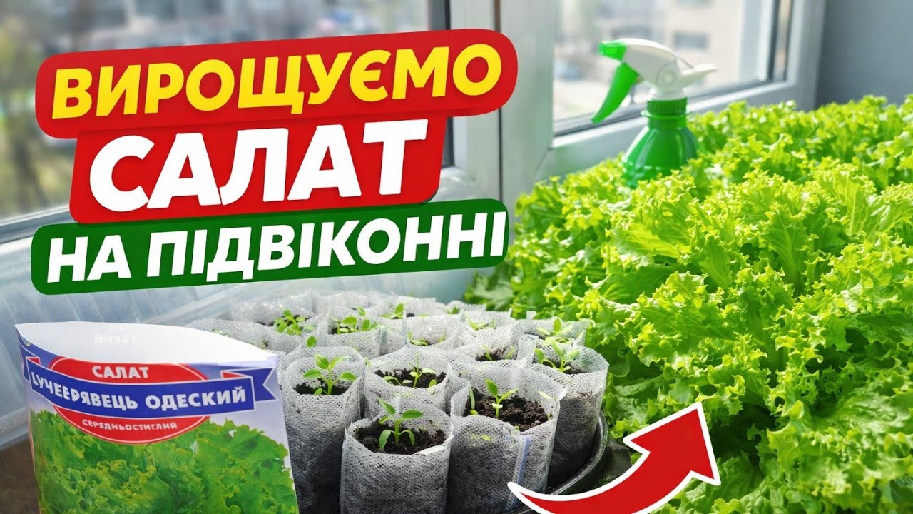 Вирощуємо салат на підвіконні