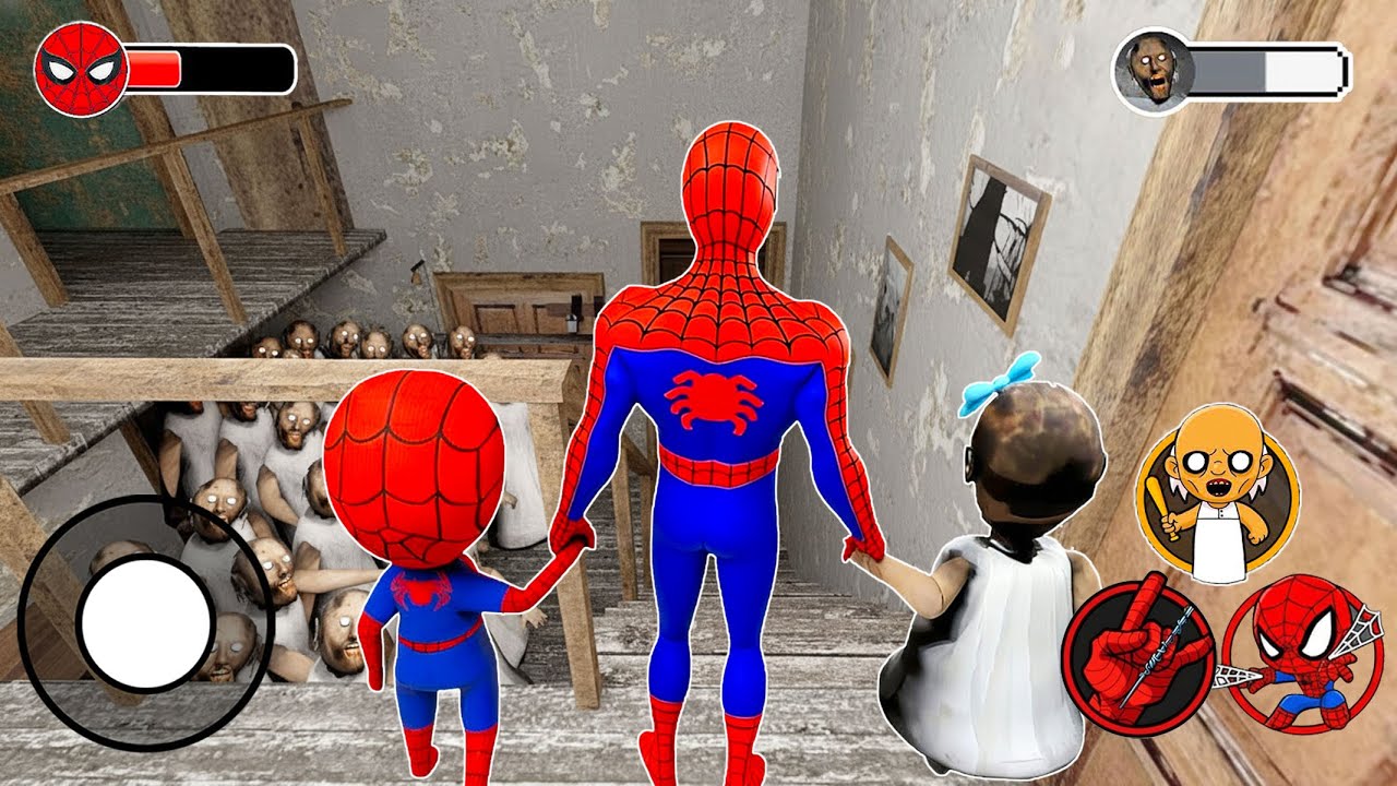 Playing as Spider Man Baby Baby Granny VS Granny Army in Granny House - Funny Horror Animation
