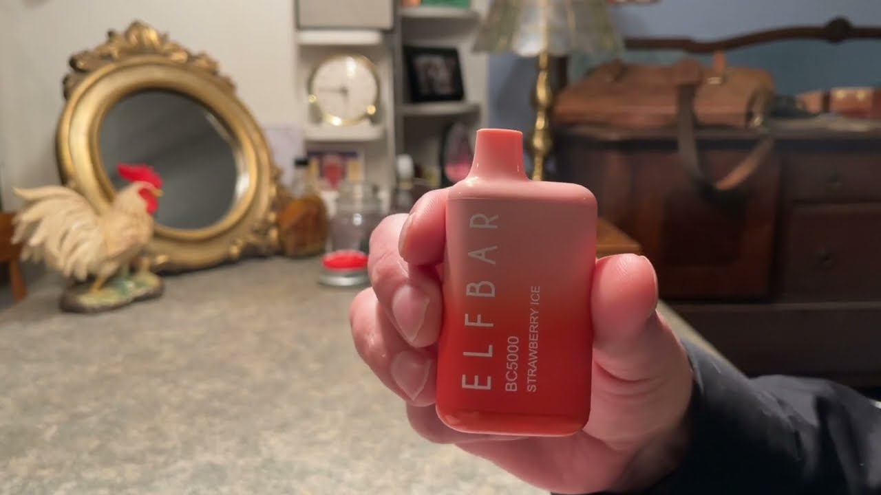 Elfbar BC5000 Rechargeable Disposable Pod STRAWBERRY ICE 5000 PUFF 5% Salt Nic vape HONEST REVIEW