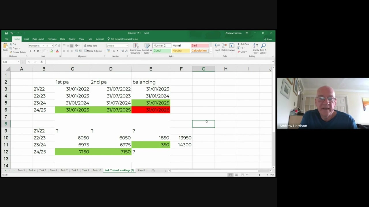 Business Tax walkthrough fa2024 tasks 7 and 10