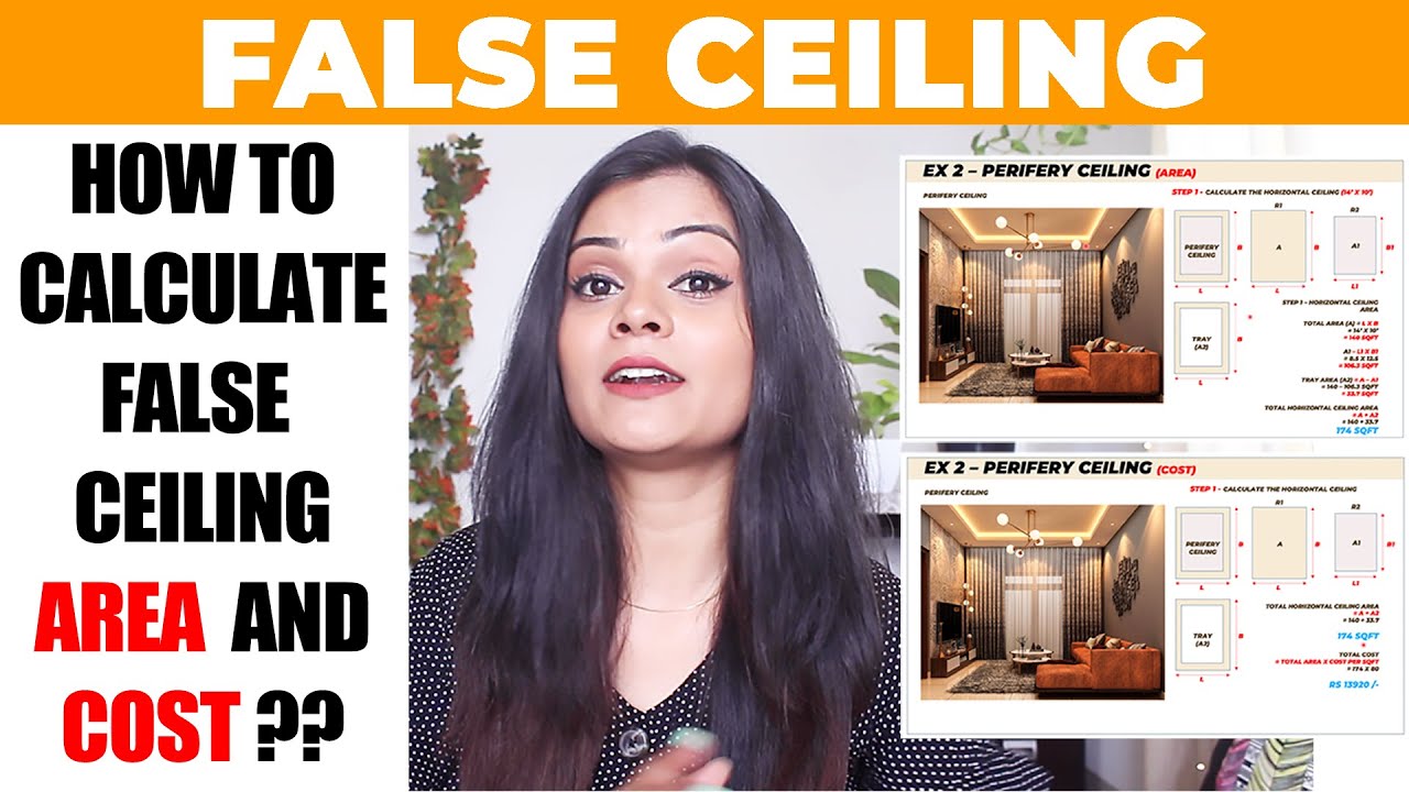 FALSE CEILING CALCULATIONS | HOW TO CALCULATE AREA & COST? FALSE CEILING MEASUREMENTS WITH EXAMPLE ✅