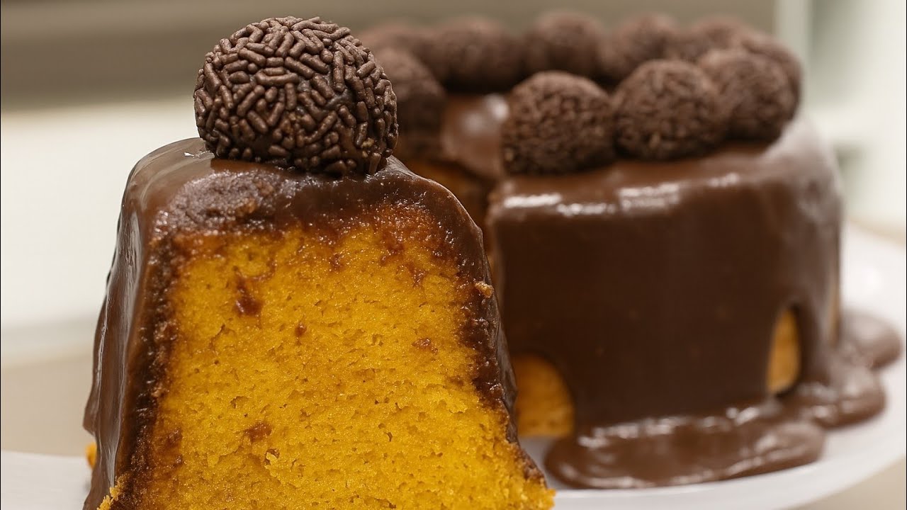 Super fluffy carrot cake without wheat flour, with a rich chocolate topping!