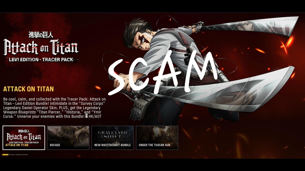 The Tracer Pack: Attack on Titan - Levi Edition scam..