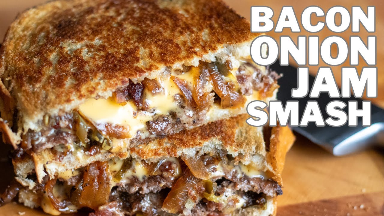 Smash Burger Grilled Cheese with Spicy Bacon Jam