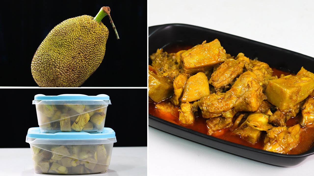 How to Store Raw Jackfruit For Year & Raw Jackfruit Recipe | Raw Jackfruit With Chicken