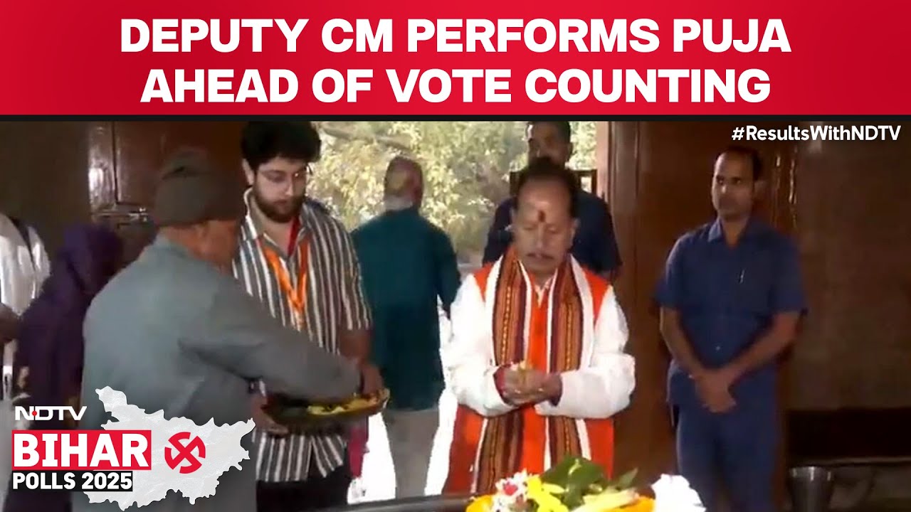 Bihar Election Results | Bihar's Deputy CM Vijay Sinha Performs Puja Ahead of Bihar Election Results