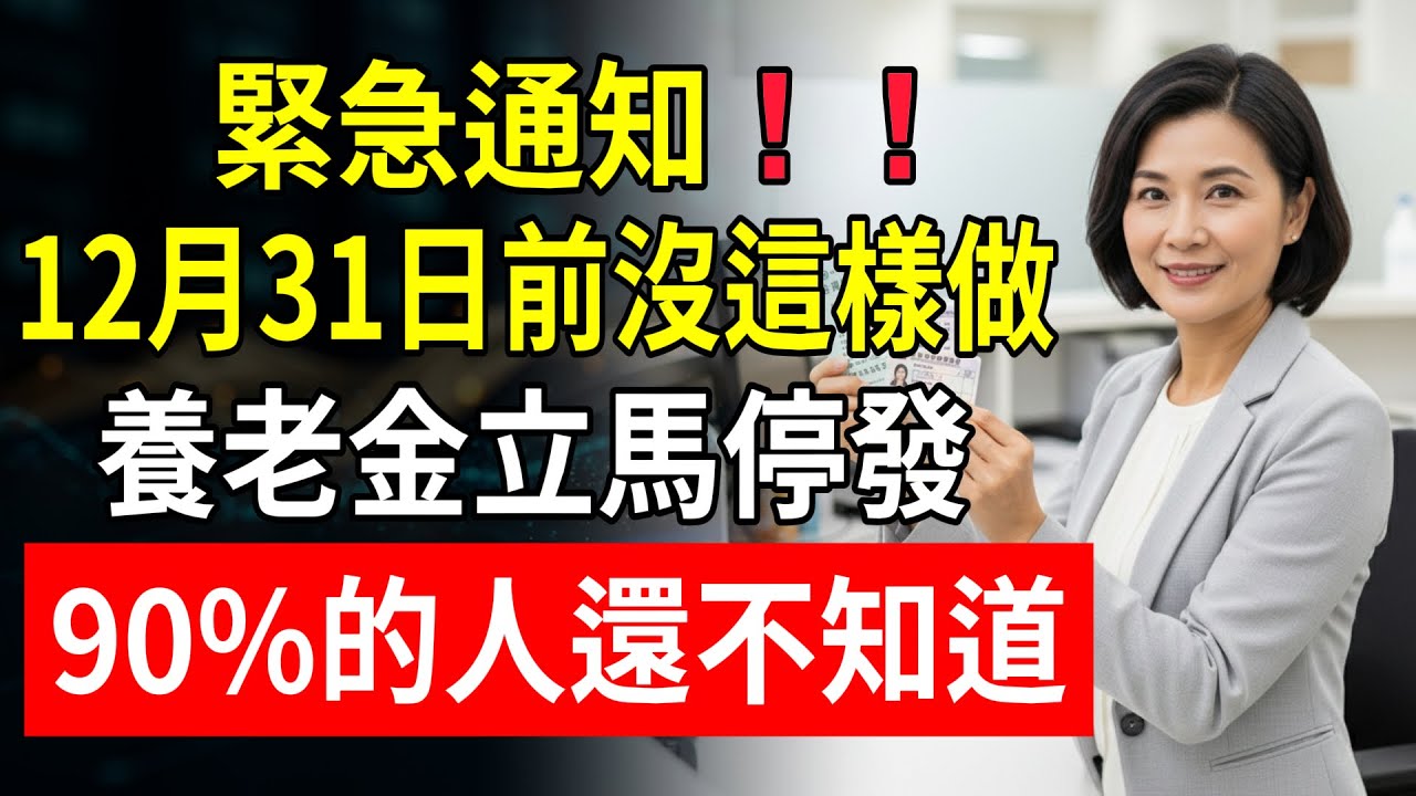 緊急通知！！12月31日之前沒這樣做，養老金立馬停發！90%的人還不知道！#養老金 #社保認證 #退休金 #人臉識別 #頤養之年