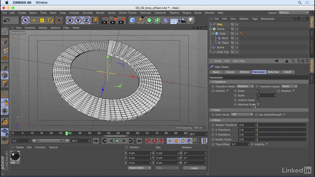 CINEMA 4D R18 Tutorial  026 Offset animation with the Step effector
