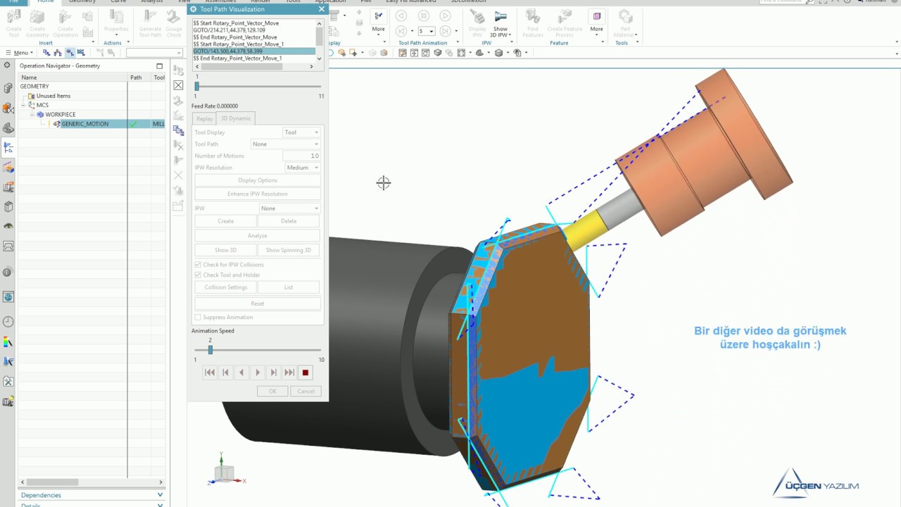 NX CAM Generic Motion Operasyonu
