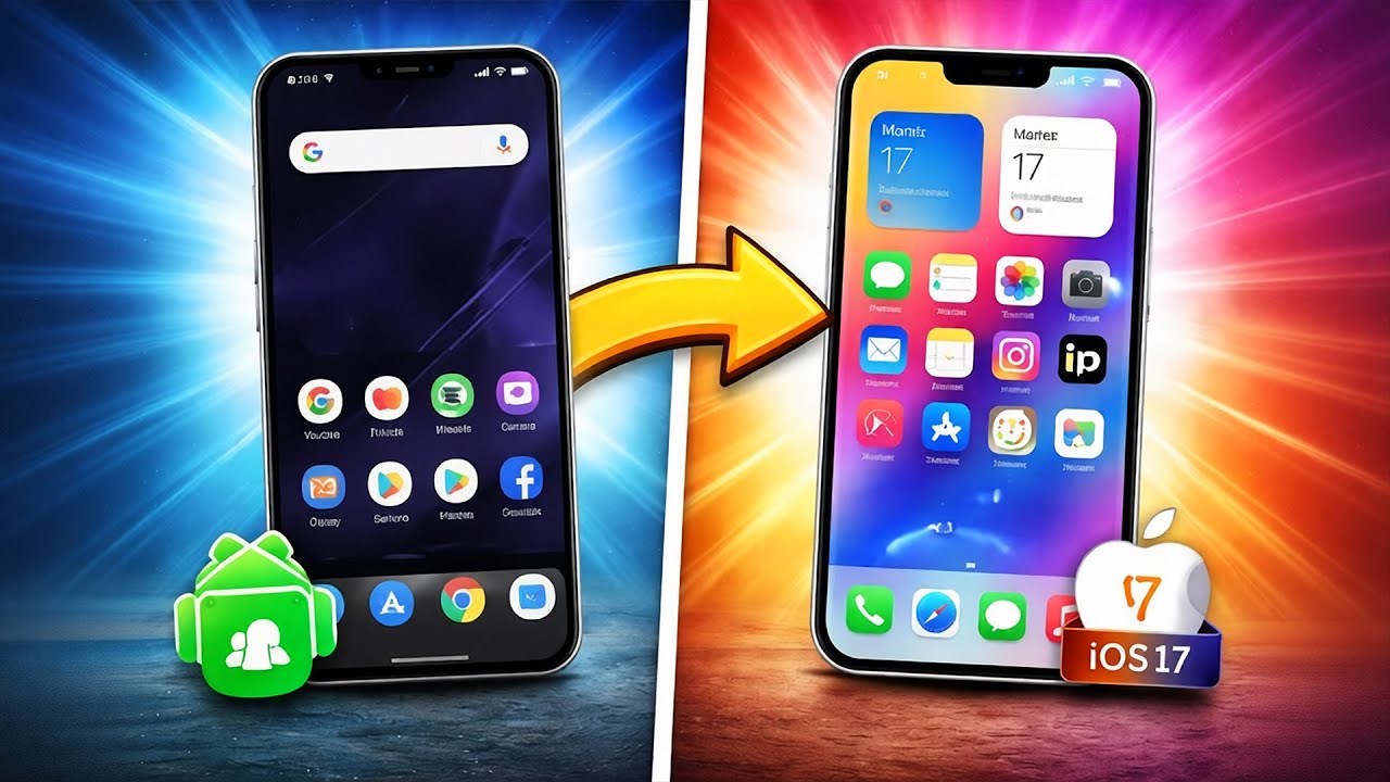 Сделайте Android похожим на iOS 17/18 | Преобразование Android в iOS в 2026 году - Центр управлен...
