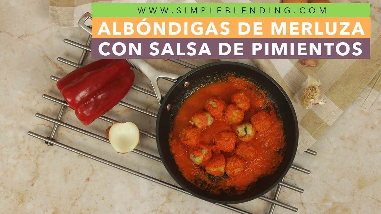 ALBÓNDIGAS DE MERLUZA CON SALSA DE PIMIENTOS | Deliciosas albóndigas de pescado | Receta con merluza