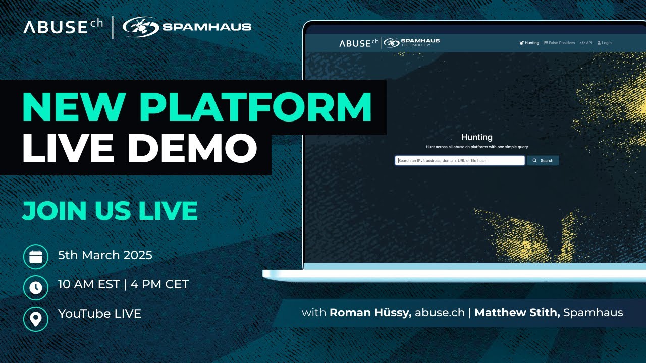 LIVE DEMO | abuse.ch NEW hunting platform & latest features