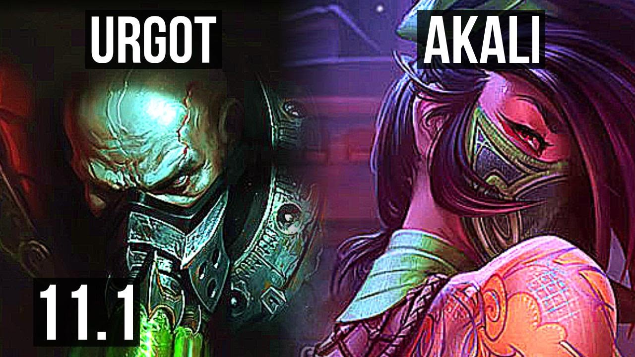 URGOT vs AKALI (TOP) | 7/0/0, Godlike, 300+ games | EUW Diamond | v11.1