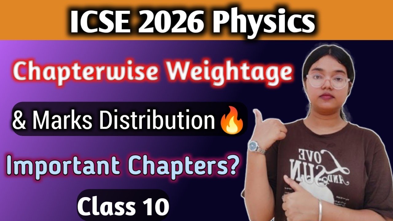 ICSE 2026 Physics || Chapterwise Weightage & Marks Distribution 🔥 | Class 10 Board EXAM