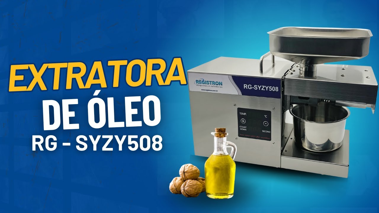 CONHEÇA O EXTRATOR DE ÓLEO RG SYZY508 DA REGISTRON! DE FÁCIL MANUSEIO E PRATICIDADE!
