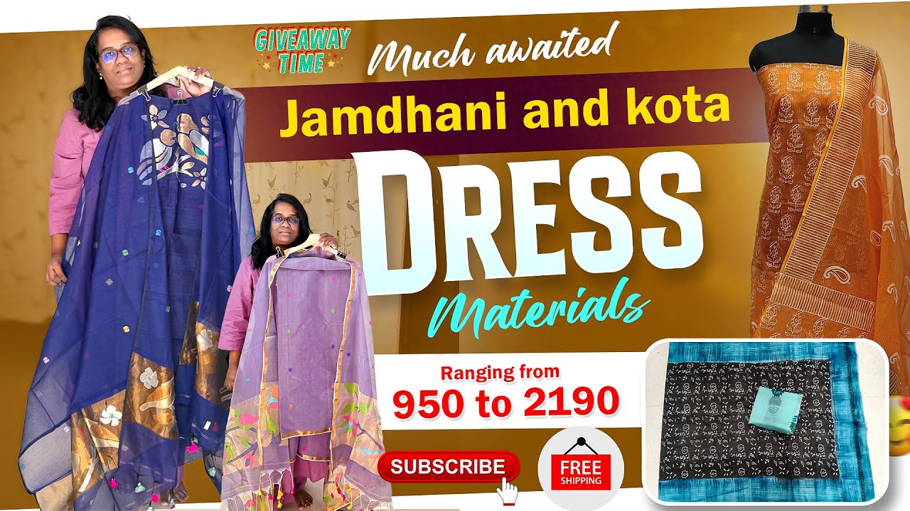 Much awaited Jamdhani and kota dress materials that you cannot miss  👗👗 | Free shipping 