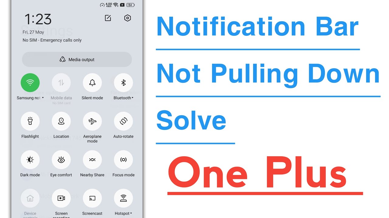 Notification Bar Not Pulling Down Problem Solve in One Plus