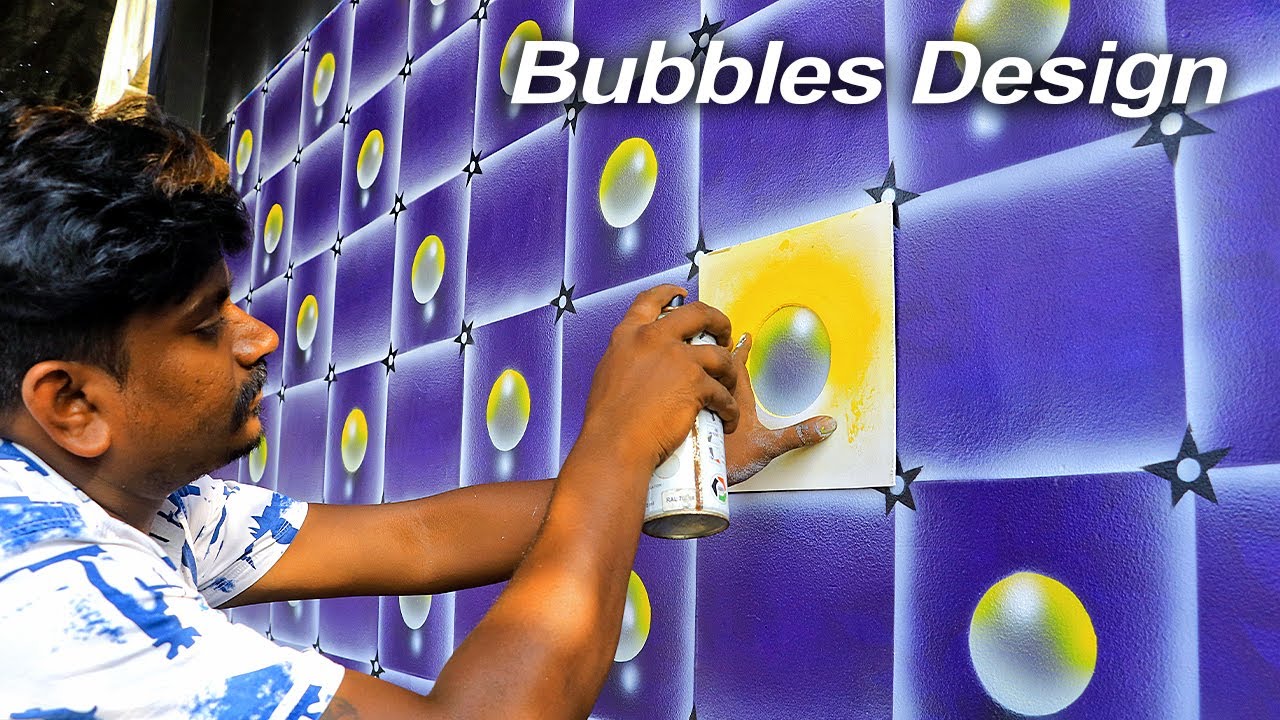 DIY Bubbles 3D Wall Painting Tutorial for Beginners
