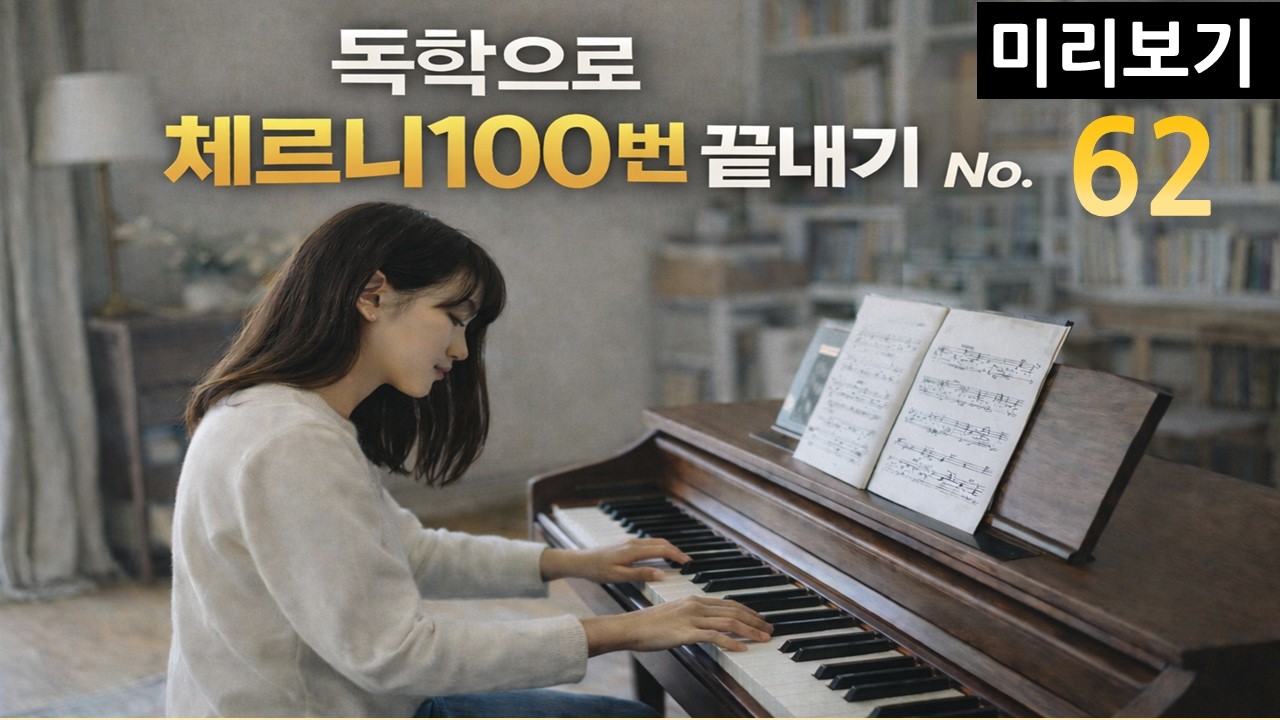 체르니100,no.62연주/ 체르니100, no.62 레슨/ 미리보기영상/독학으로체르니배우기/ 왕초보