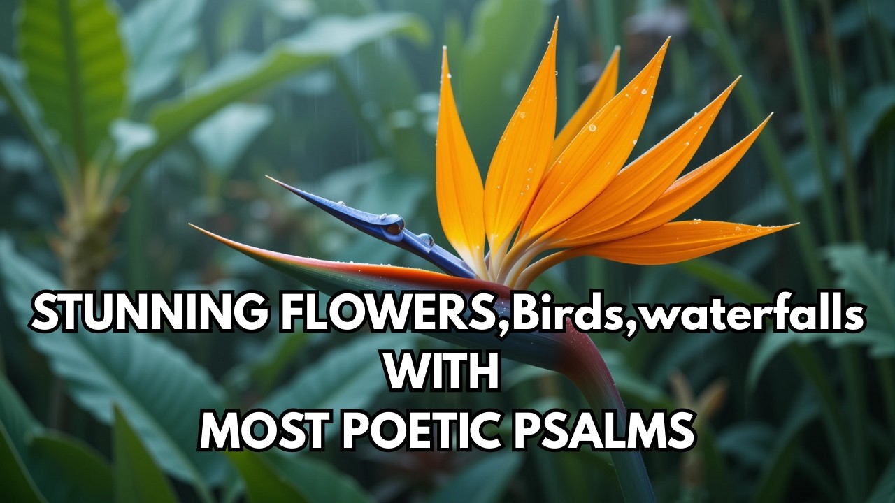 PSALMS READING With  Unique Waterfalls, Birds, Flowers & Beach Visuals