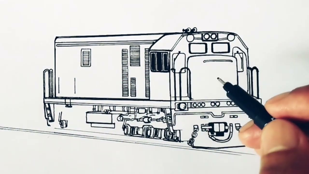 Cara Menggambar kereta api CC 201,Railfans