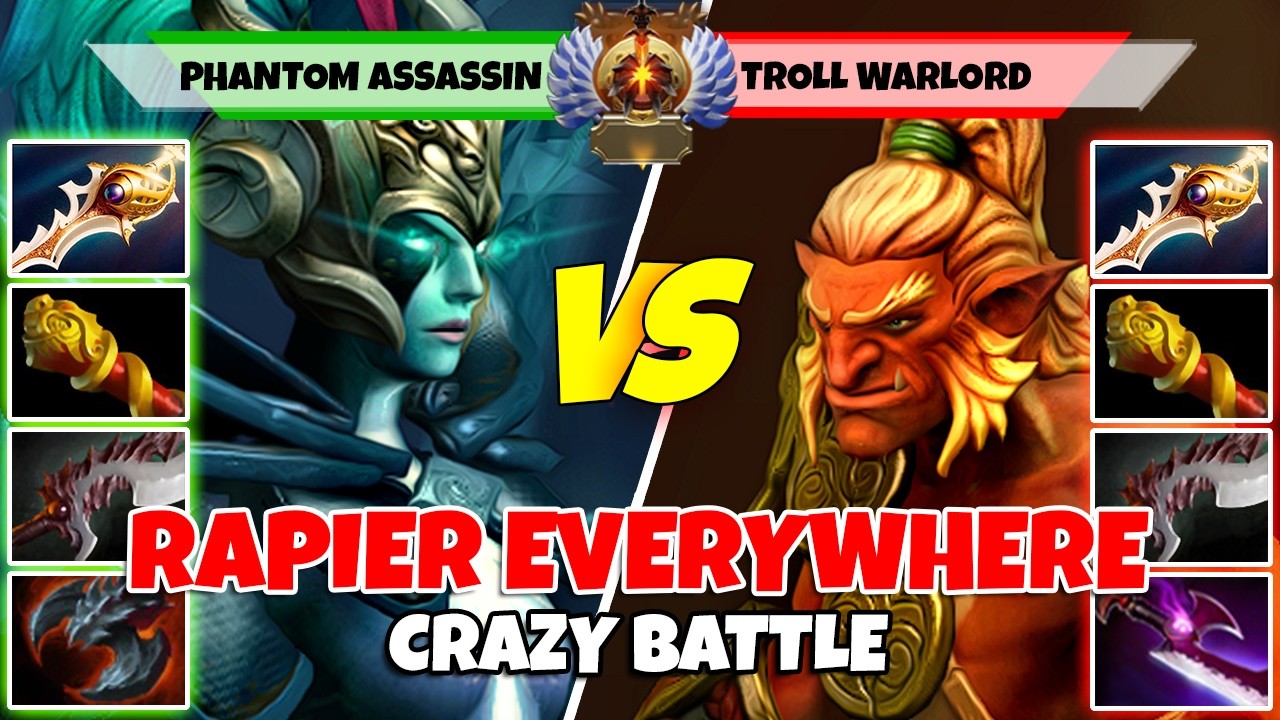 PHANTOM ASSASSIN (Керри) против TROLL WARLORD (Керри) &mdash; Битва игроков ранга Divine в Dota 2 &mdash; Z D...