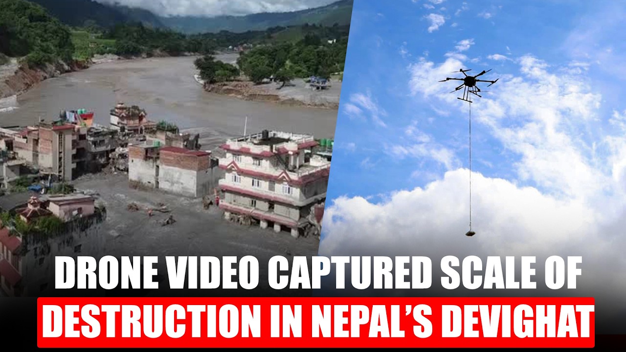 WATCH: Drone video shows Nepal flood zone buried in mud as Devighat cleanup slowly begins