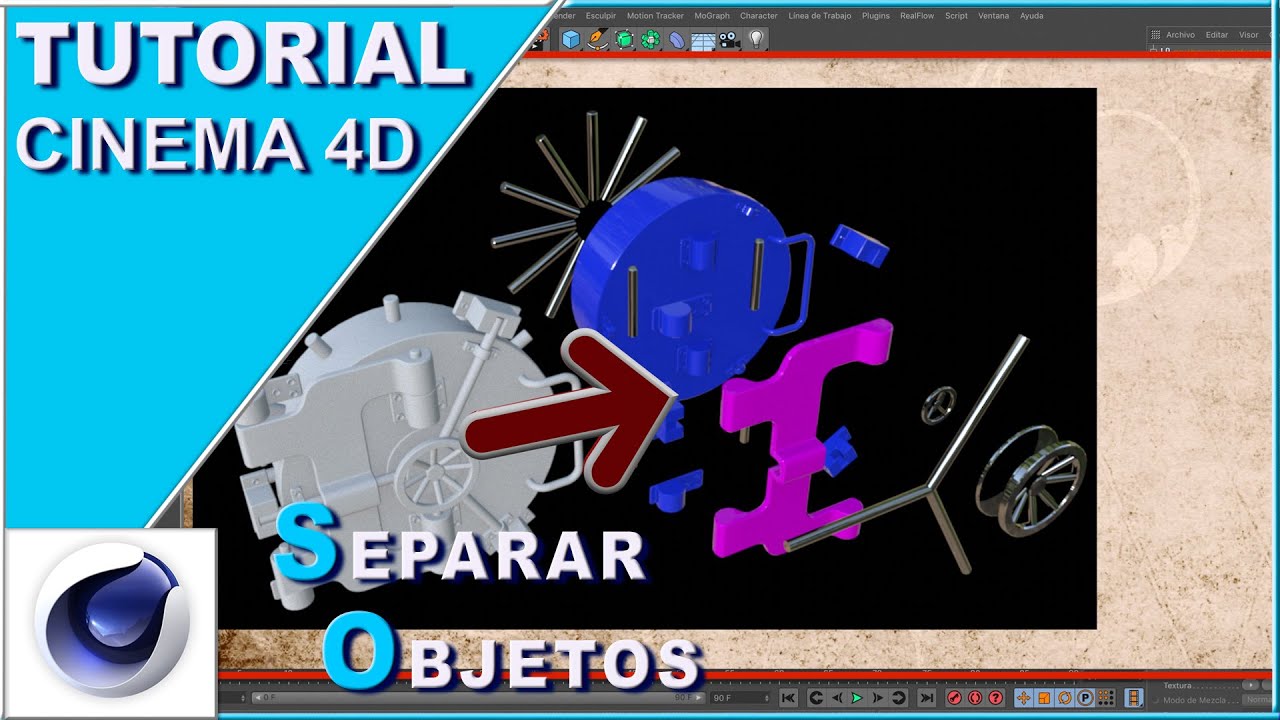 SEPARAR OBJETOS editables TUTORIAL para poner diferentes TEXTURAS CINEMA 4D