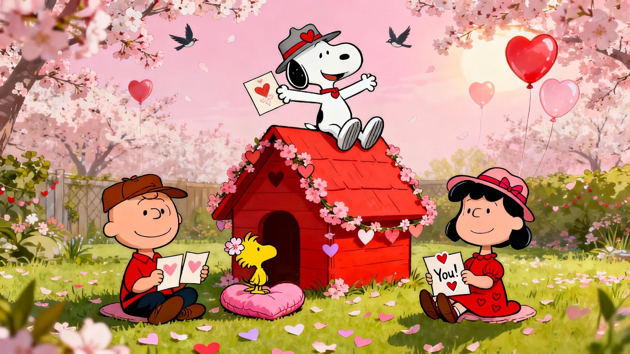 Cozy Valentine Moments with Snoopy in the Garden 💌💝 Soft Lofi Beats for Relax & Study