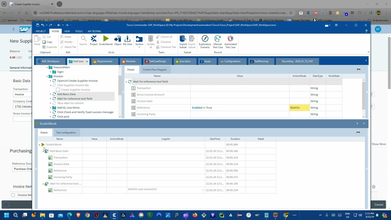 Tosca Automation: Creating a SAP Fiori Testcase. Add GL list items to User List (G/L Account items)