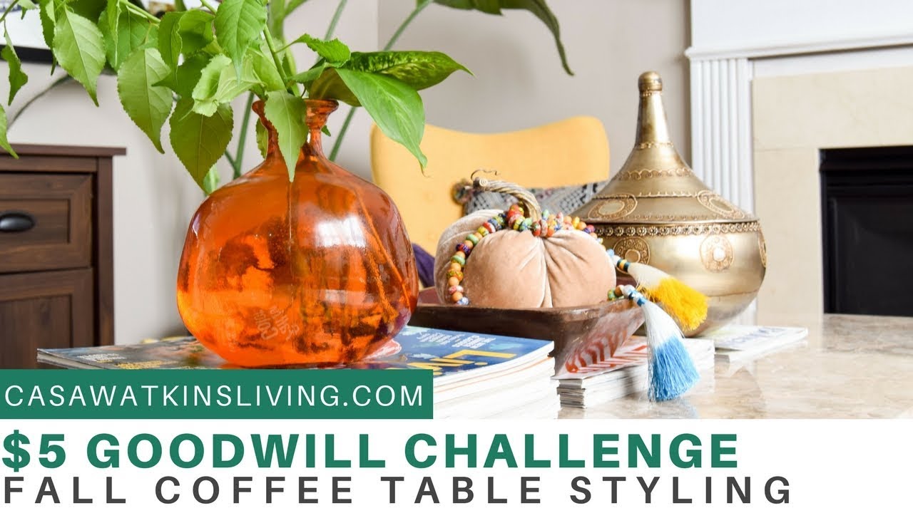Fall Coffee Table Styling | $5 Goodwill Challenge